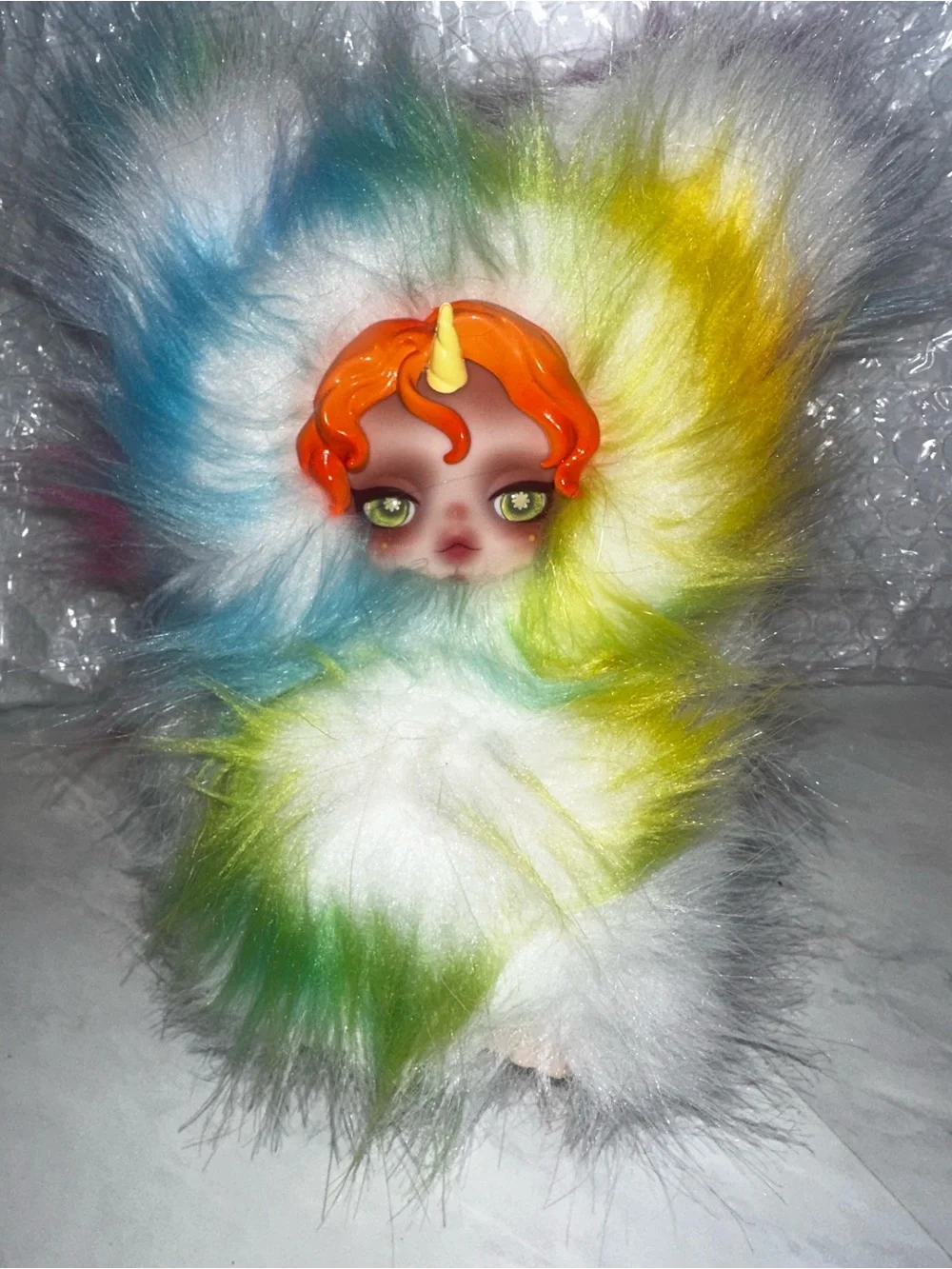 Skullpanda customized Unicorn Doll - Multicolor Fur